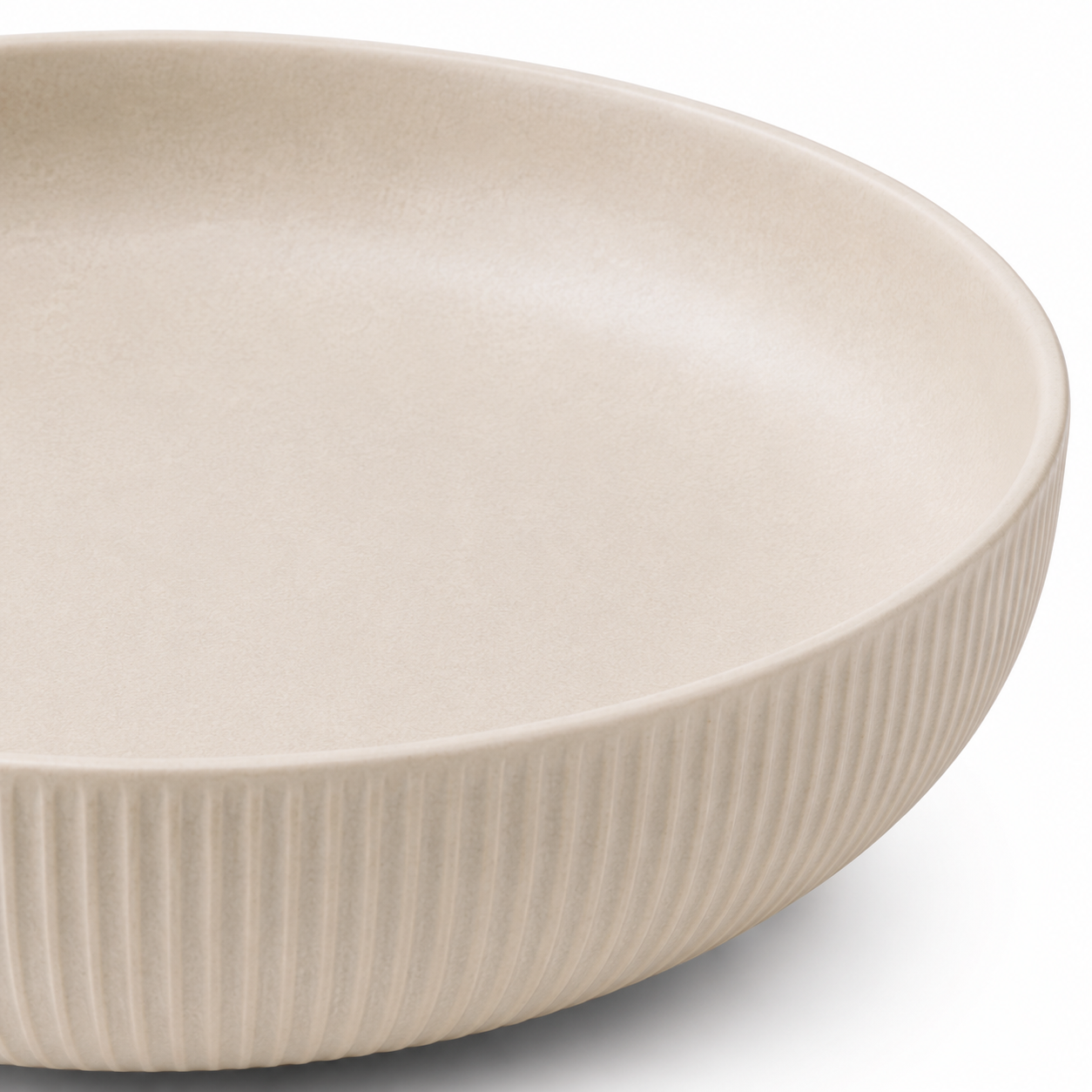 Libri e balocchi Ribbed Ceramic Pasta Bowl Set – Matte Beige Stoneware Serving Bowls for Soup, Salad & Pasta – Modern Minimal Dinnerware - Image 5