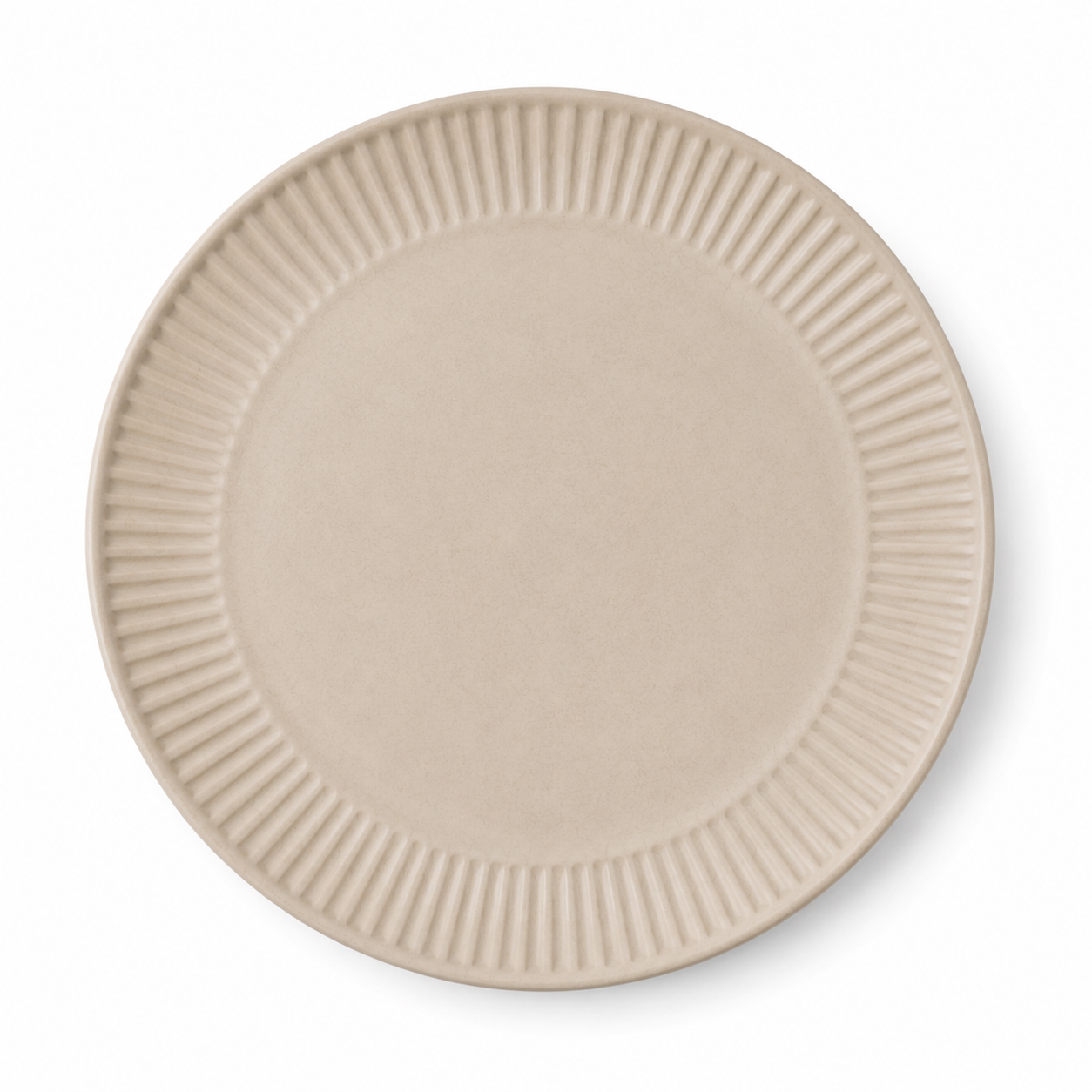 Libri e balocchi Ribbed Ceramic Dinner Plate Set – Matte Beige Stoneware Serving Plates for Everyday Dining – Modern Minimalist Tableware