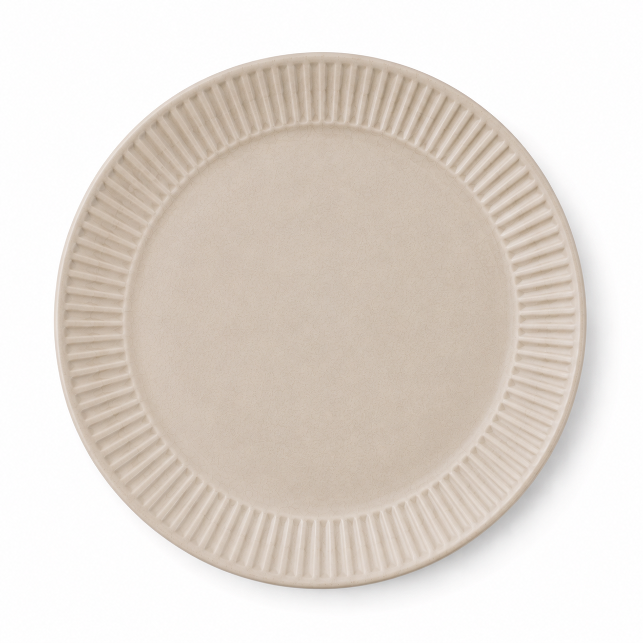 Libri e balocchi Ribbed Ceramic Dinner Plate Set – Matte Beige Stoneware Serving Plates for Everyday Dining – Modern Minimalist Tableware - Image 2