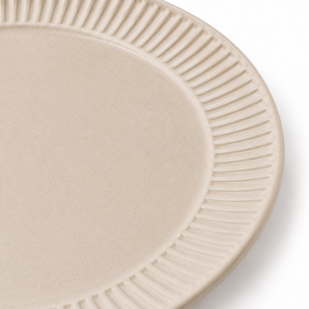 Libri e balocchi Ribbed Ceramic Dinner Plate Set – Matte Beige Stoneware Serving Plates for Everyday Dining – Modern Minimalist Tableware - Image 5